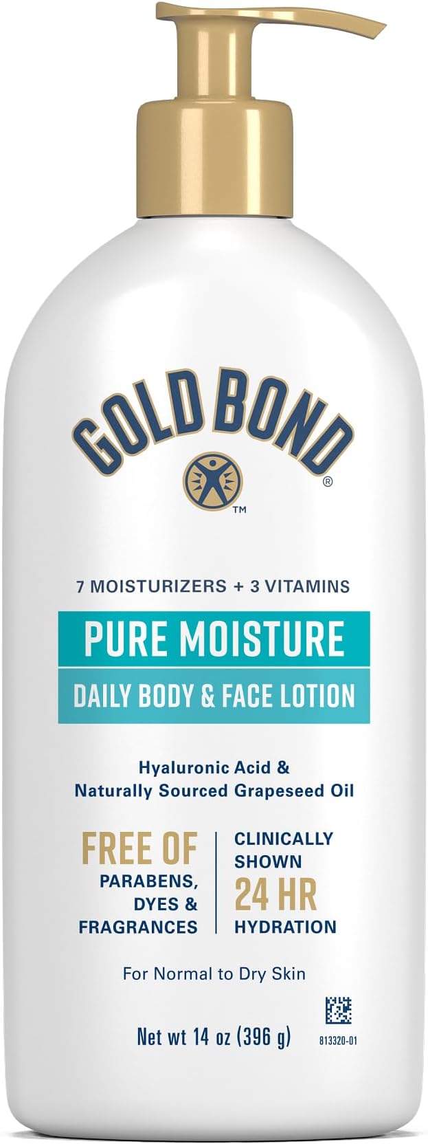 Pure Moisture Lotion, 14 oz., Ultra-lightweight Daily Body & Face Lotion for Dry Skin