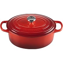 Le Creuset Signature Enamelled Cast Iron Casserole Dish with Lid - Oval, 27 cm, 4.1 litres, Cerise, 21178270602430