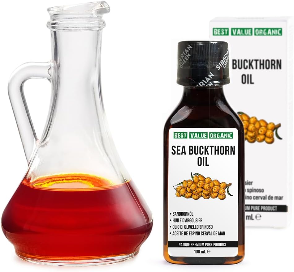 2 Pack - Siberian Sea Buckthorn Seed Oil | 100% Natural Extra Virgin Cold Pressed 2x100 ml / 6.8 fl oz (2 Bottles) | Unrefined Raw No-GMO Vegan | Premium Food Grade | Cooking, Salads or Skin Care