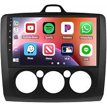 Wireless Apple Carplay Android Auto Screen for Focus Exi MT 2 3 MK2/MK3 Ota Updates, Portrait and Landscape Modes, Backup Camera, Bluetooth, Voice, 8 Core 6G+128G