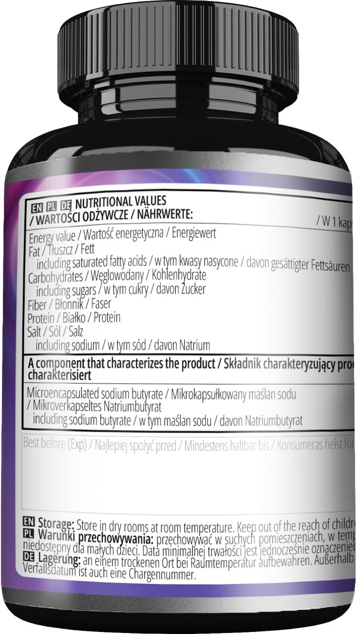Sodium Butyrate Forte 400 mg (80% Butyric Acid) - 100 Capsules Végétales - 100 jours d'approvisionnement - Supplément pour soutenir la santé de l'intestin - par Apollo's Hegemony