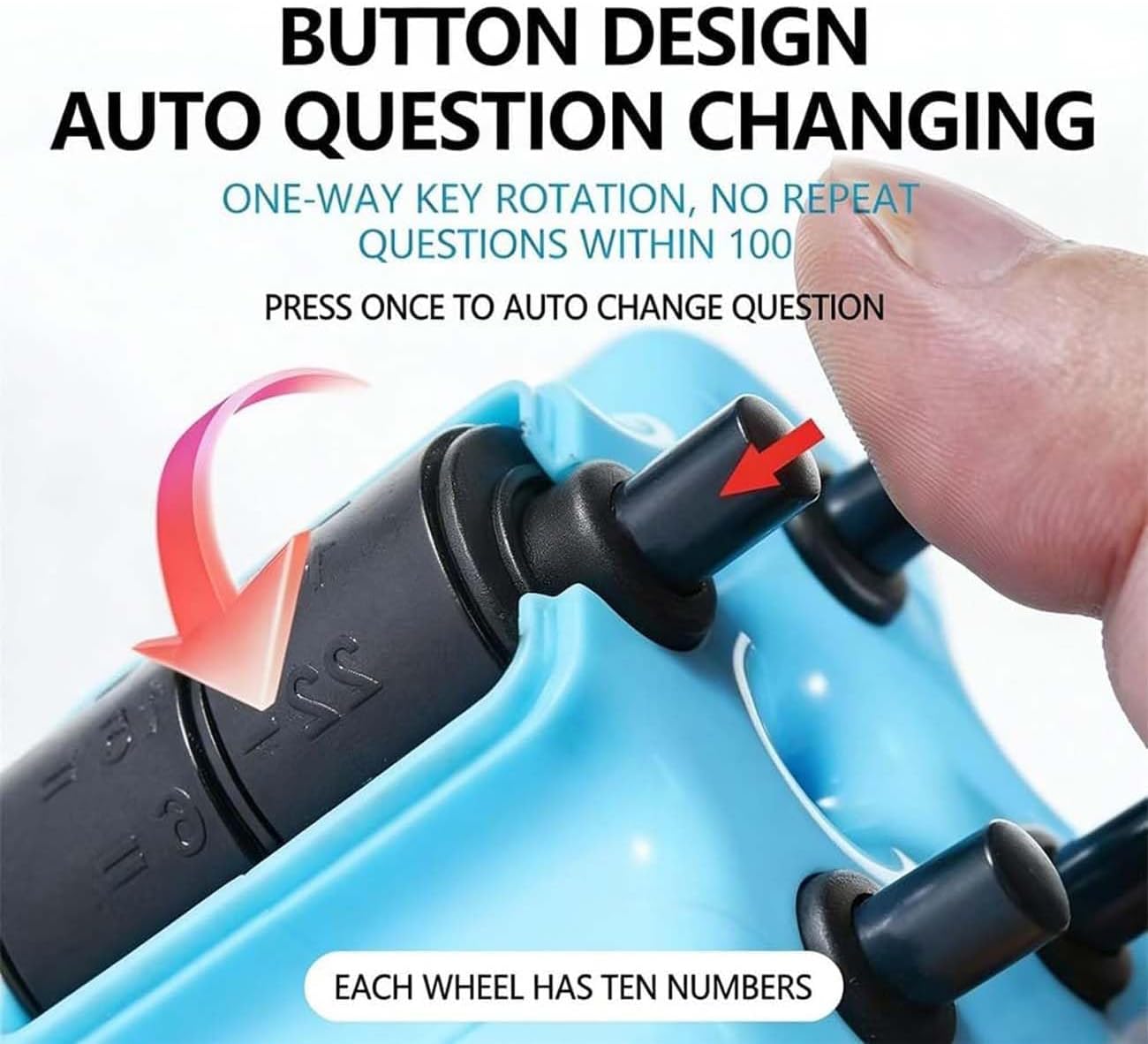 4 in 1 Math Stamp Roller, Math Roller Stamp – Randomized Addition Subtraction Multiplication & Fill-in-the-Blank Practice, Reusable with Refill Ink, Fun Math Learning Tool for Kids (2pcs-Blue)