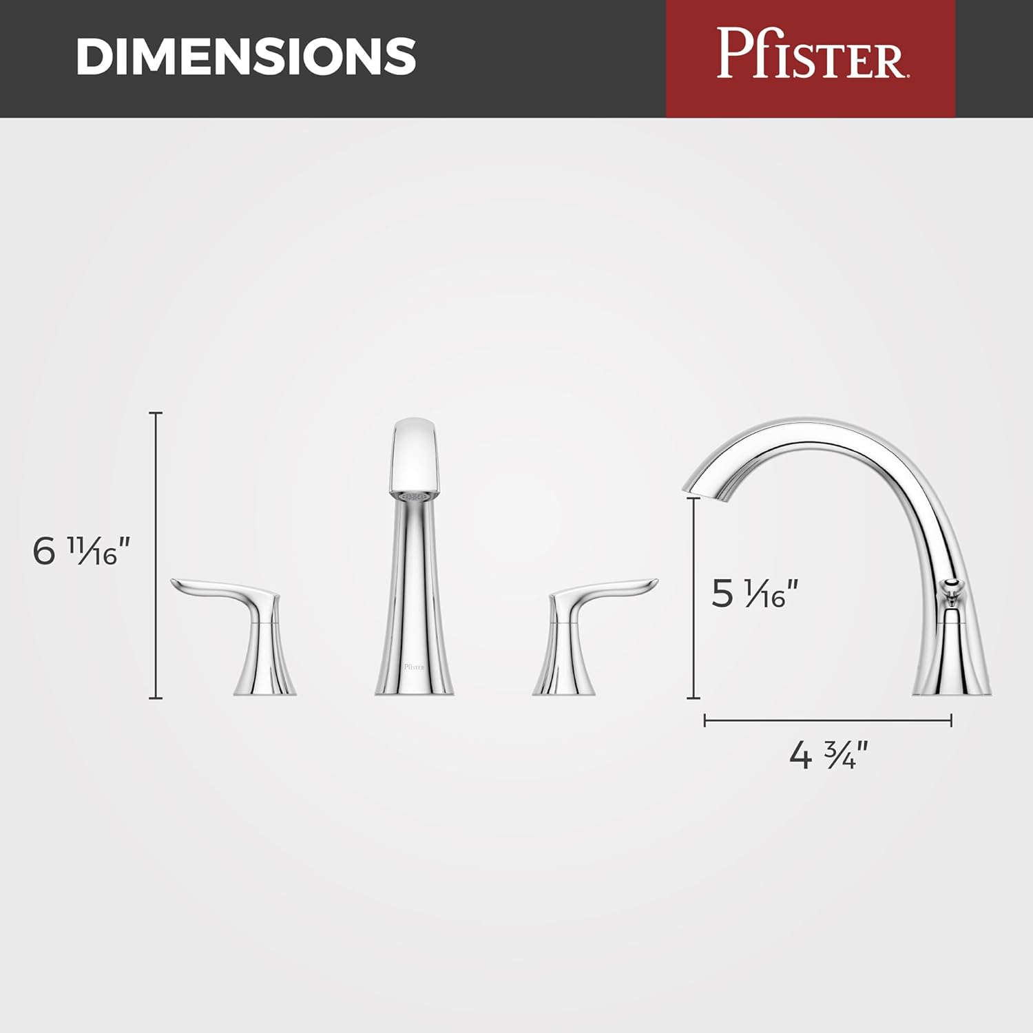 Pfister Weller Roman Tub Trim, Valve Not Included, 2-Handle, 3-Hole Install, Polished Chrome Finish, RT65WRC