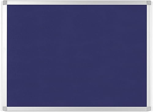 Mastervision Ayda - Tablón de anuncios para montaje en pared, 18 x 24 pulgadas, fieltro azul, marco de aluminio, para el hogar u oficina
