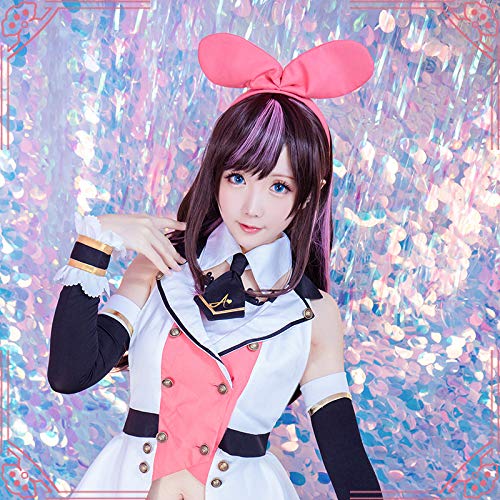 Amazon.co.jp: コスプレウィッグ キズナアイ Kizuna AI風 耐熱 かつら