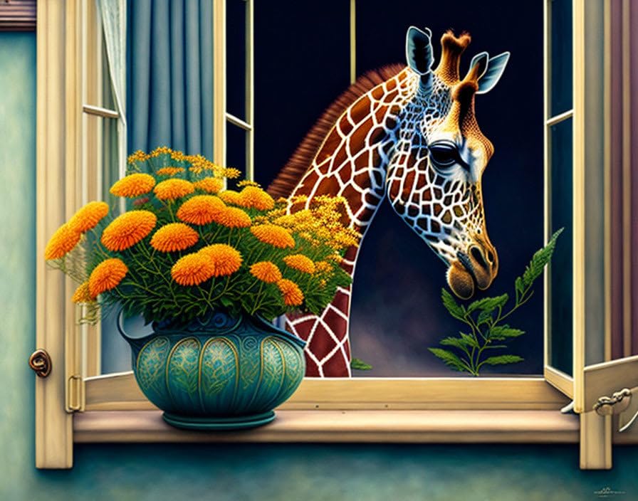 Poster sur toile girafe SERENDIPITP pour apporter de la joie et de la bonne humeur