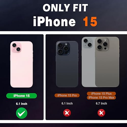 Miniatura 2 de SHIELDON Funda para iPhone 15 5G 2023, piel auténtica para iPhone 15, cartera con función atril, bloqueo RFID, tarjetero magnético a prueba de