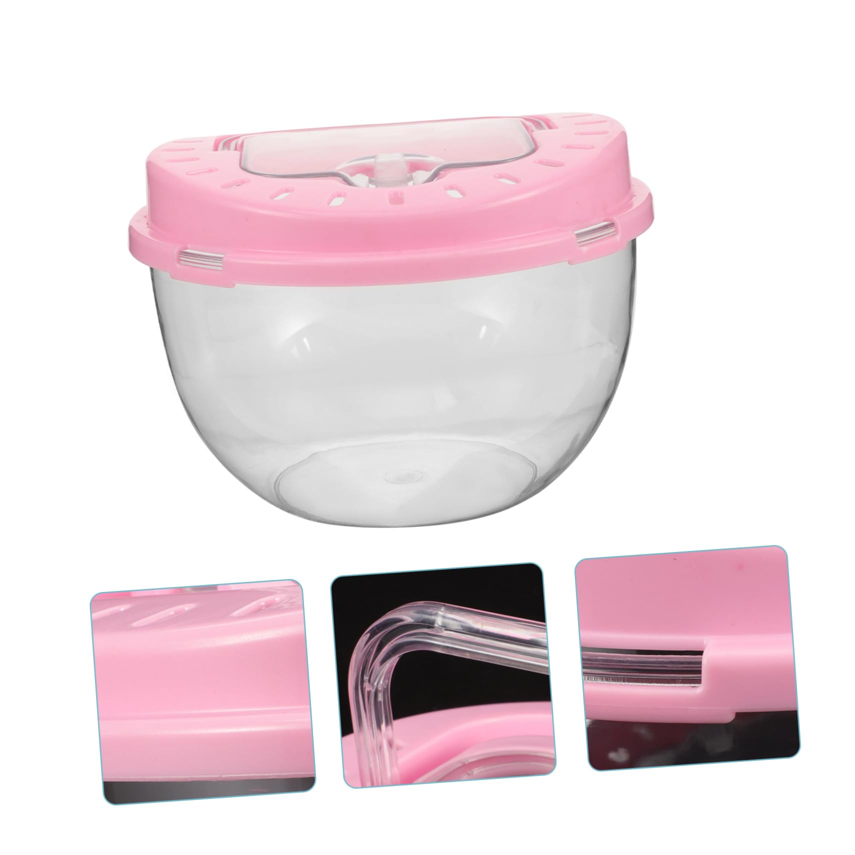 HANABASS Kleiner Transparenter Hamsterkäfig aus Kunststoff mit Belüftung Tragbare Haustier Transportbox für Hamster Meerschweinchen Kleintiere Outdoor Reisebox