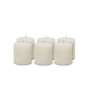 AuraDecor Pillar Candle, Pack of 6, Unscented