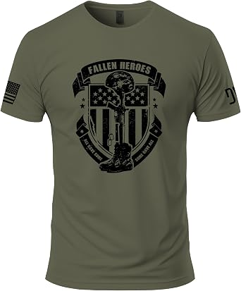 Fallen Heroes Tribute T-Shirt - Cotton Short Sleeve Tee for Men