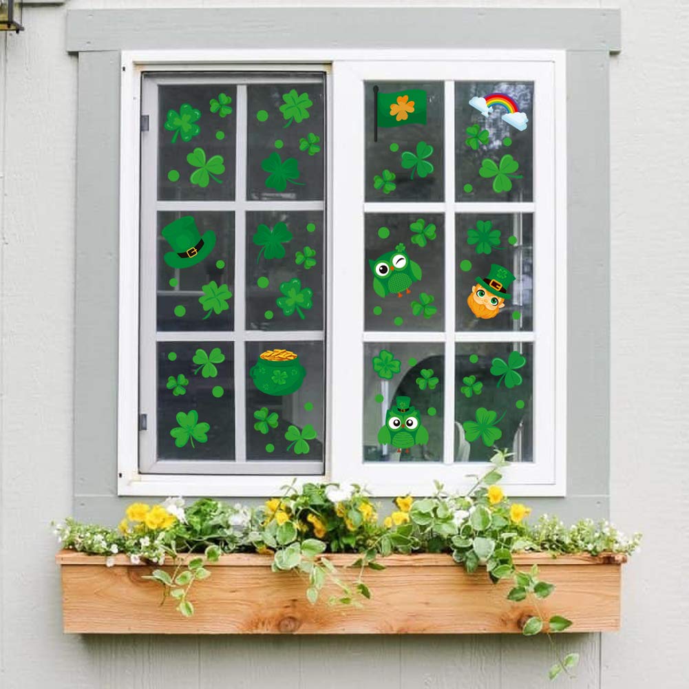 Window Stickers Irish Snapklik.com : St Patricks Day Decorations 98 Pcs Shamrock Window ...