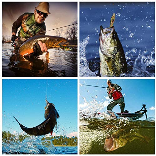Foto von Forehakms 3 Stück Kunstköder Köder Multi Gelenkartigen Wobbler Swimbait Jerkbait Bass Köder Angelgerät zum Angeln auf Raubfische mit 2 Drillingshaken Gummifische für Hecht Barsch Zander Angeln Köder