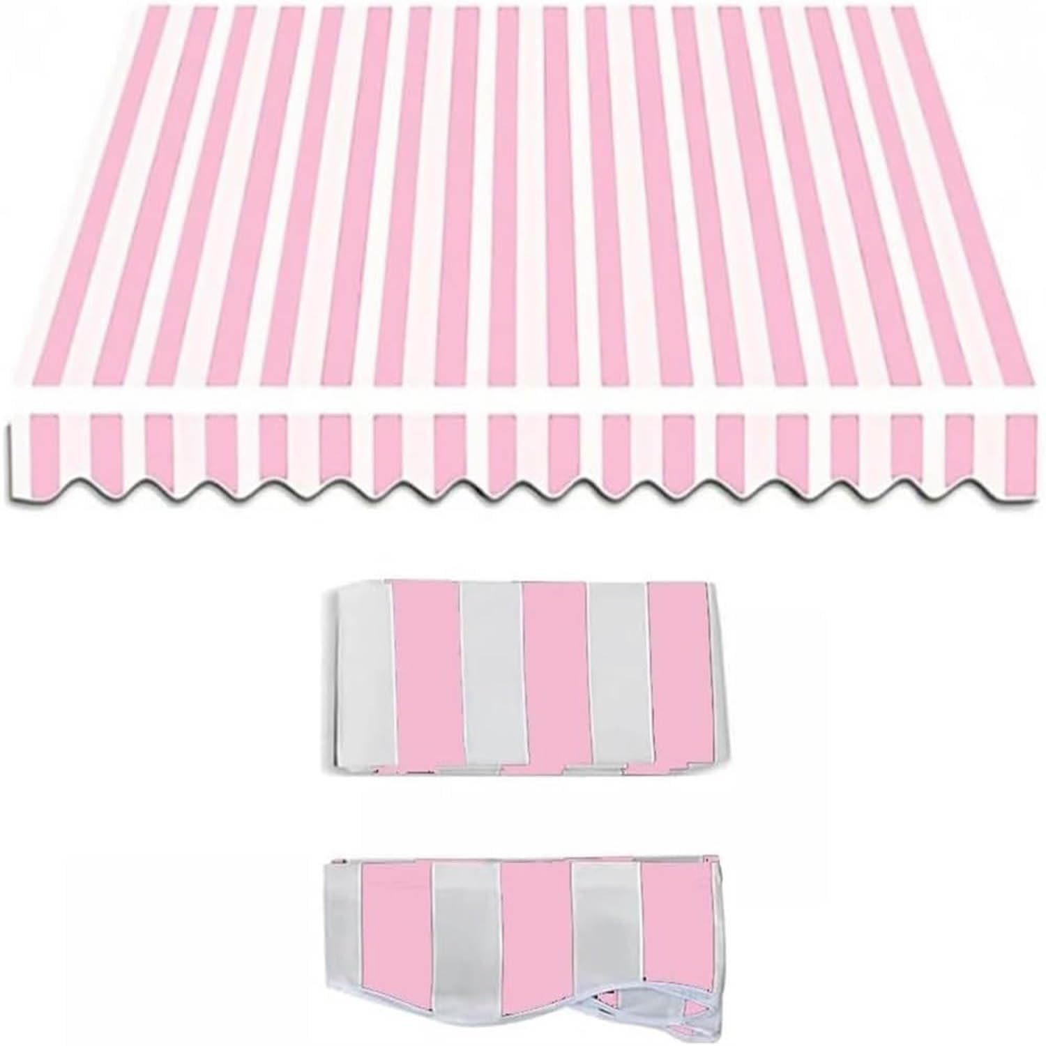 Toile d'auvent de rechange imperméable 3x2m avec cantonnière rose - Housse extérieure