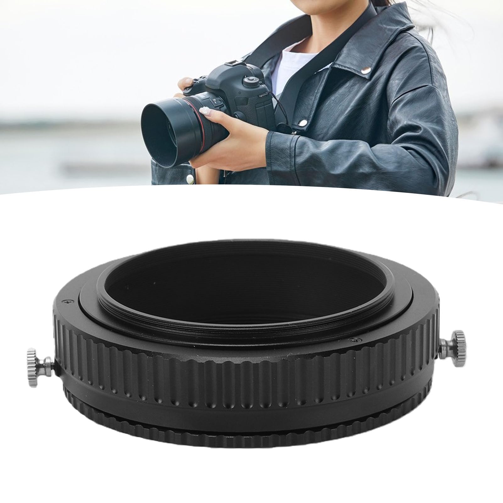 SENECESLI Adapter Helikoidalny Skupiający ze Stopu Aluminium 20-40 Mm | Adapter Helikoidalny M62, Przedłużka 20-40 Mm, Kontrola Ostrości Makro, Lekka Metalowa, Ręczna Bez Automatyki