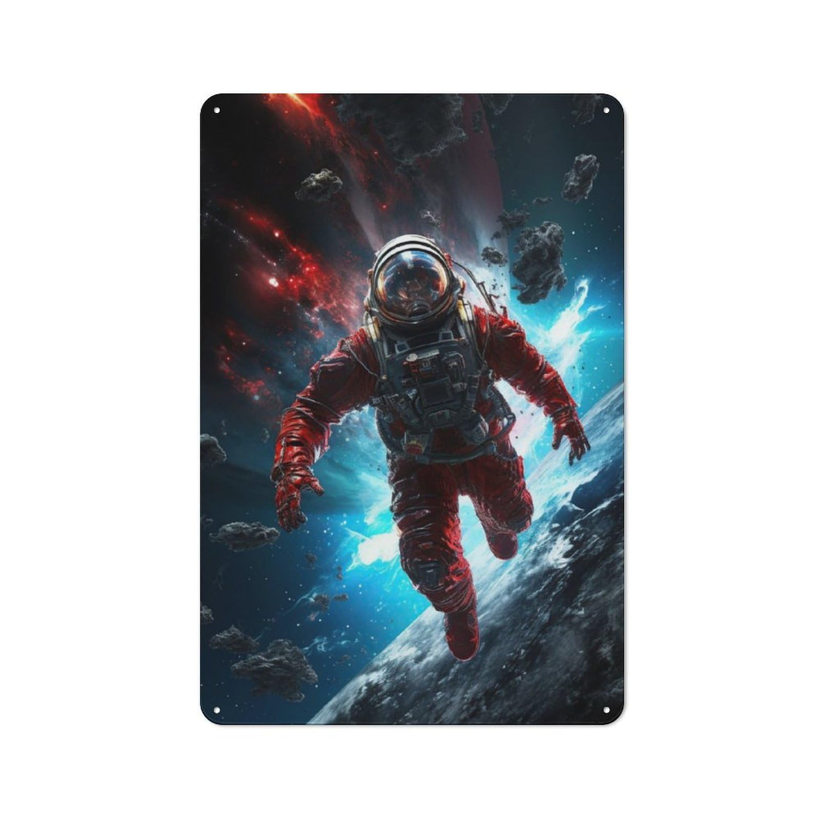 Junmoney Space Astronaut Metal Sign 30X20cm With For Workshop Wall, Rustic Decor, For Collectors Decorating Workshops And Hobby Rooms