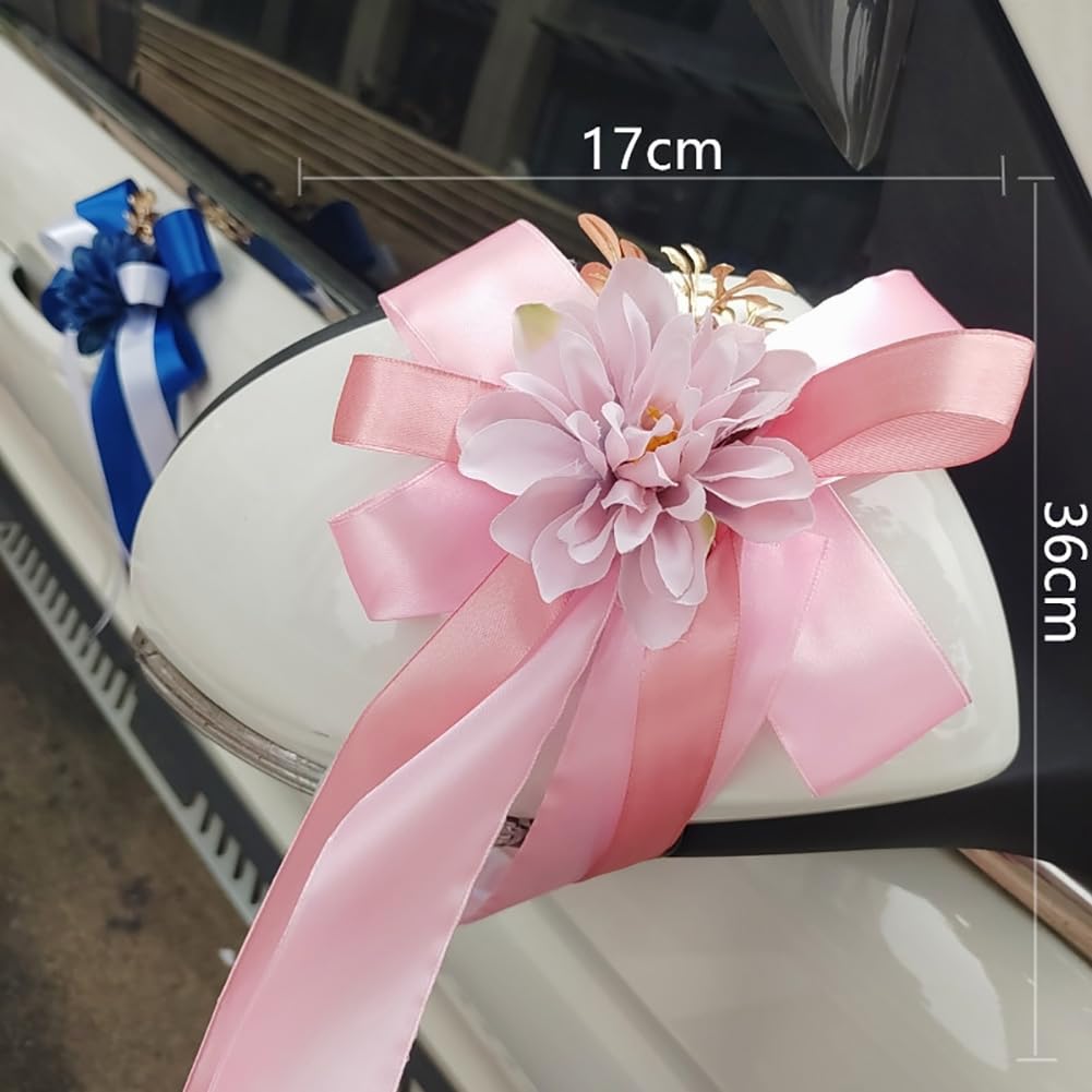 Autodekoration Blumen Seidenblumen Schleife für Auto Autoschleifen Hochzeit Autoschmuck Rückspiegel Türgriff Dekoration Schleife Hochzeit Stuhl zurück Blume Mit Saugnapf Braun 16 Stück