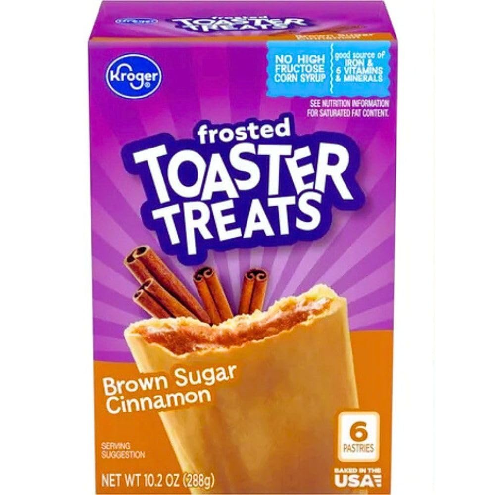 Brown Sugar Cinnamon Frosted Toaster Treats, Cinnamon-Filled Breakfast Pastries with Icing, Ready-to-Toast Sweet Snack, 10.2 oz Box