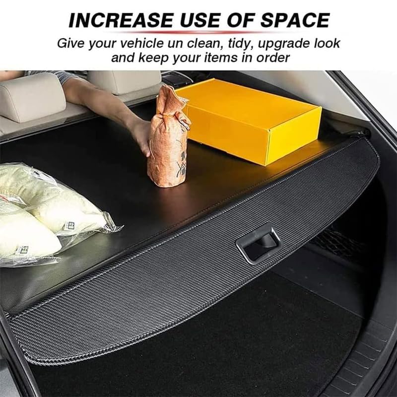 Cubierta de Carga for Maletero para Peugeot Rifter 2018 2019 2020 2021 2022 2023 2024, Maletero Trasero retráctil Estante De Equipaje Trasero Protector Lienzo Negro