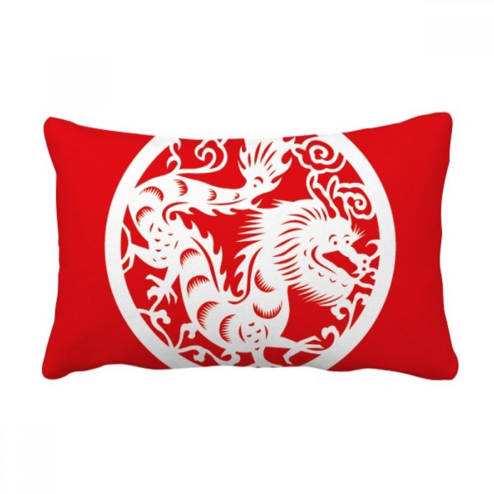 Coussin dragon art zodiaque chine oreiller lombaire canapé décor 16x24 pouces