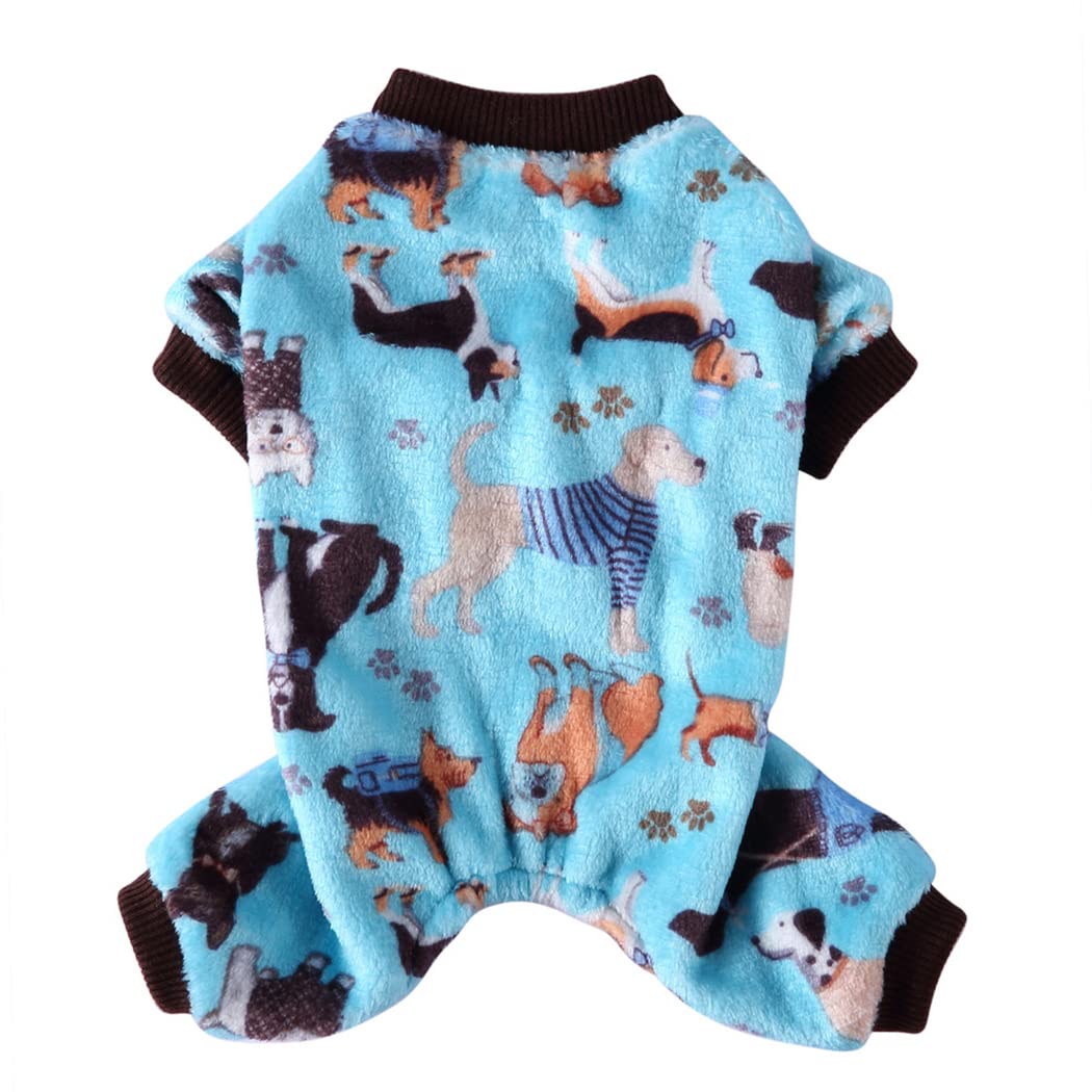 XIAOYU Halloween Pet Clothes Christmas Fuzzy Velvet Doggie Coat Dog Pajamas Pet Cold Weather Clothes Cat Apparel, Dog Pattern