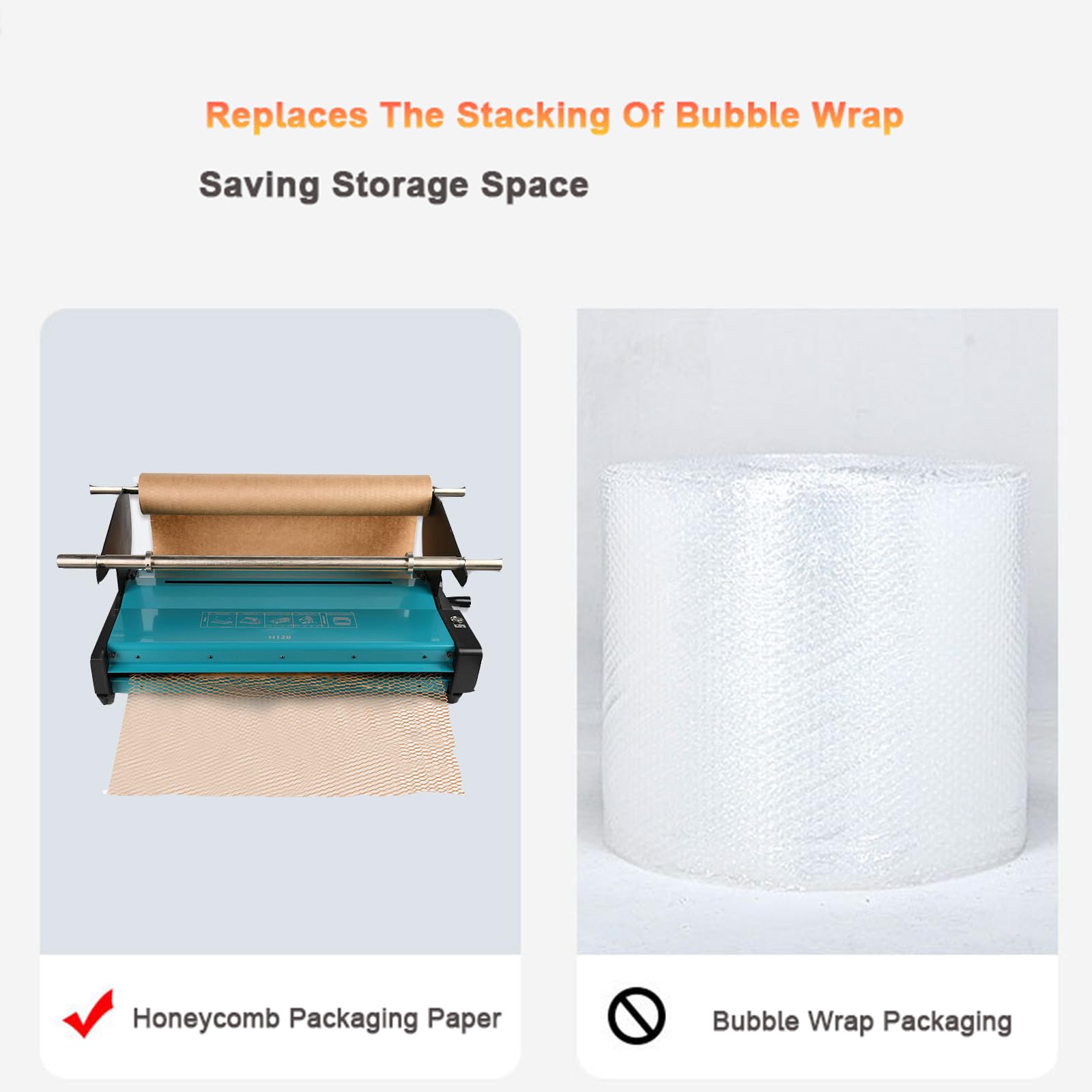 Dispenser per rotoli di carta a nido d'ape, macchina avvolgitrice manuale per piccole imprese, migliora l'efficienza dell'imballaggio con un facile utilizzo e un dimensionamento coerente