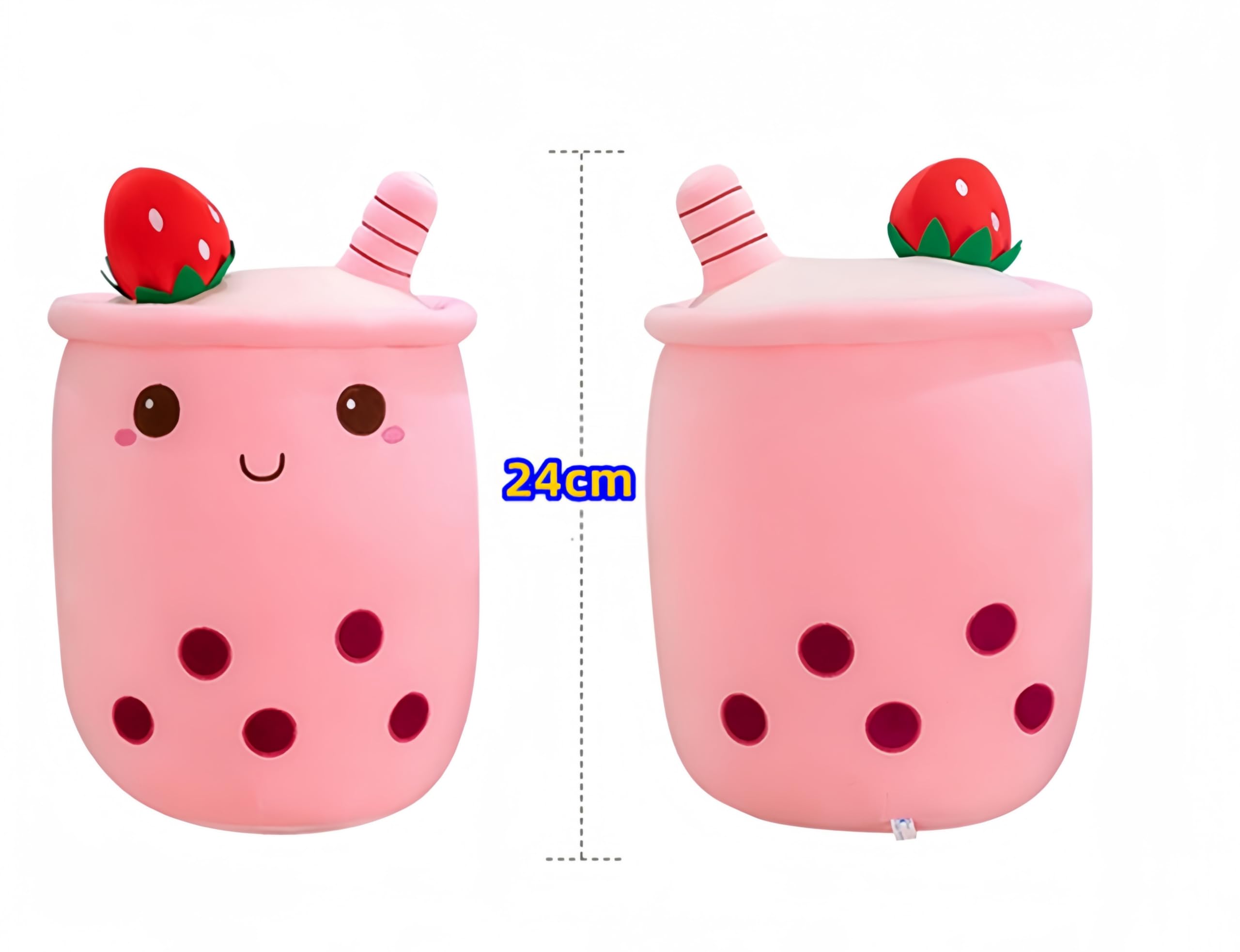 FSRONGXI 2Pcs Cute Plush, Stuffed Bubble Tea Plushie Cute Plushies Pillow Kawaii Mini Ice Cream Cupcake Toys for Kids Girls and Boys (Pink & Green)