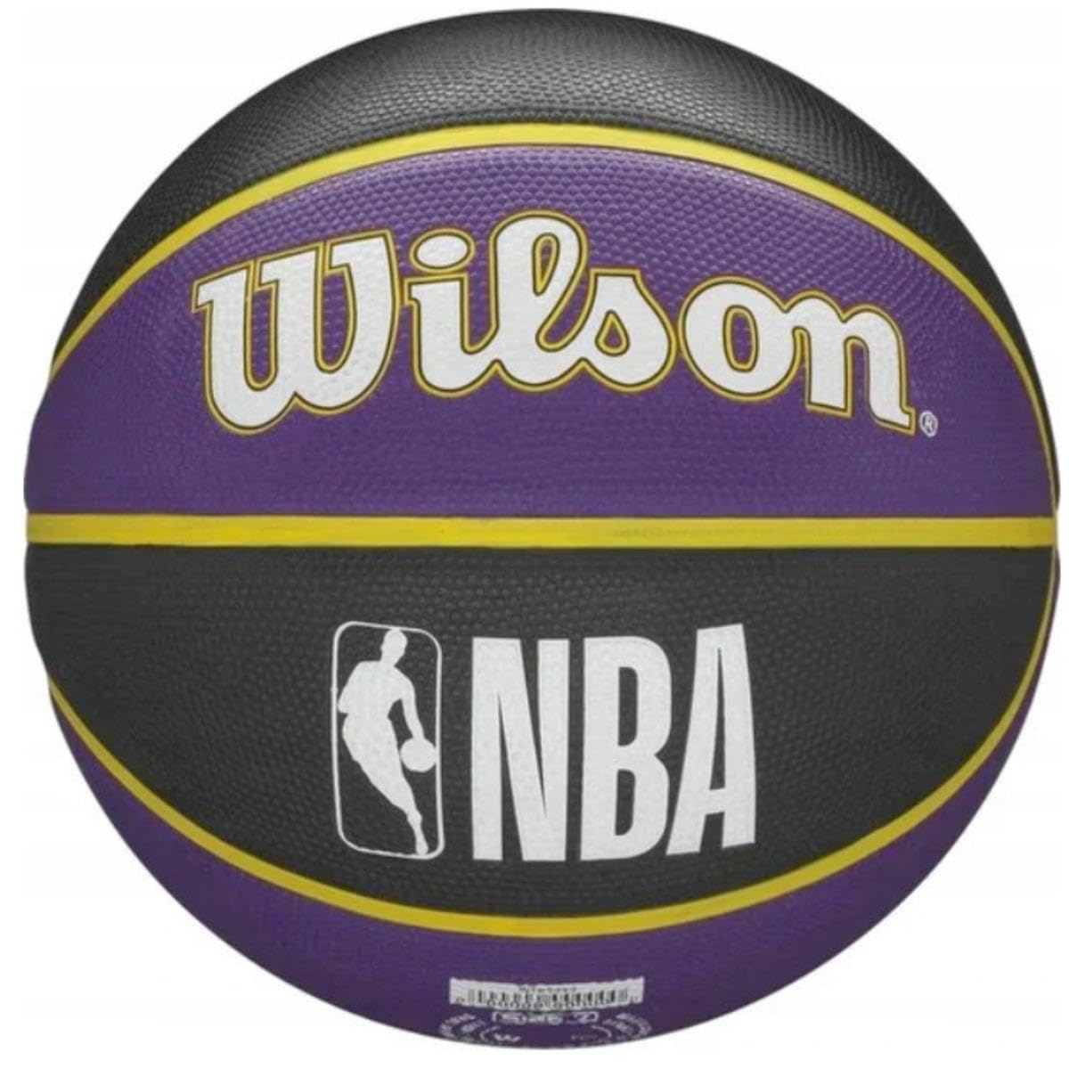 ENERO NBA Team LA Lakers Basketball Größe 7, Indoor/Outdoor Gummiball mit strukturierter Oberfläche, Butylblase, inkl. Pumpe & Box, Lila/Schwarz, Unisex
