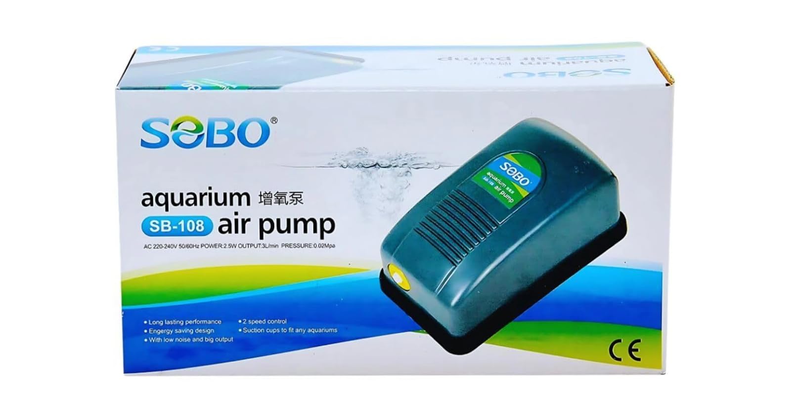 Aquarium Air Pump Sobo SB-108 AP with Air Controller, Air Stone, Air Pipe-image-48