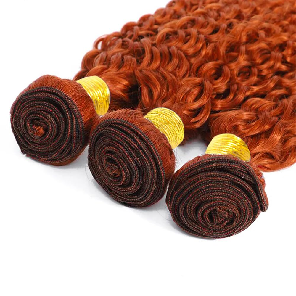 14 14 14 Inch Color 350 Bundles Human Hair Ginger Curly Wave Human Hair Bundles Orange Bundles Human Hair Color 350 Kinky Curly Bundles Ginger Orange Bundles