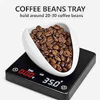 Vista 2 de Taza dosificadora de granos de café,Pesar contenedor de grano de café,Recipiente de té de cerámica blanca pura,Juego de té suelto y pétalos