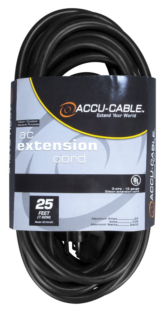 Accu Cable EC-123-25 Black 12 Gauge 25 foot Extension Cable-image-17
