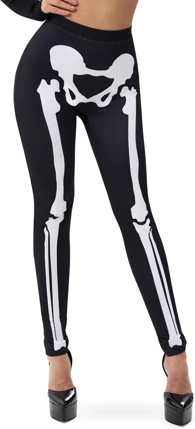 Spooktacular Creations Halloween Women Skeleton Leggings, Skeleton Pants, Tights, Halloween Women Adult 2025