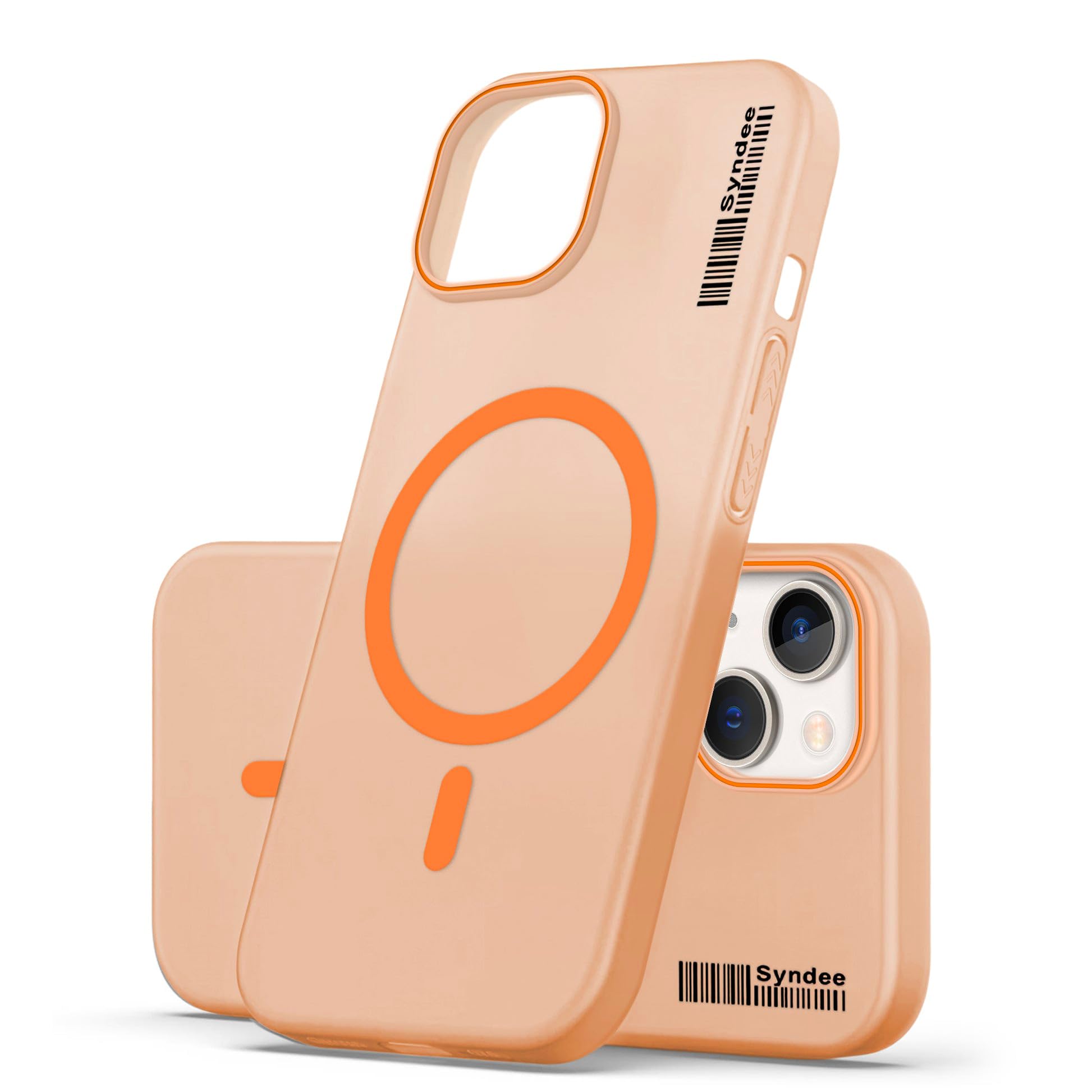 DL3 Mobilak Case Back Cover for iPhone 15 6.1 Inch, Sleek Frosted Translucent Back Only Compatible with Wireless Magnetic Accessories | Anti-Scratch Shockproof Phone Case
