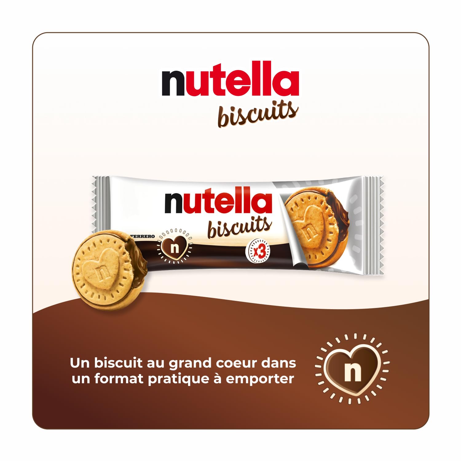 Nutella Biscuits - Biscuit Croquant et Fourré à la Pâte à Tartiner Nutella - Format Familial pour le Goûter - 28 x 3 x 41,4g