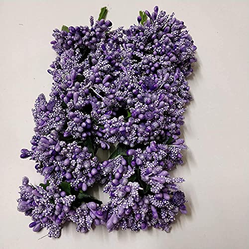 Image of Prokart Premium Pollen Flowers for Hair Accessories, Tiara Making, Jewelry Making and Dress Decoration | 8 Bunch of 12 Pollens Each | (Pack of 96 Pcs) (Purple)