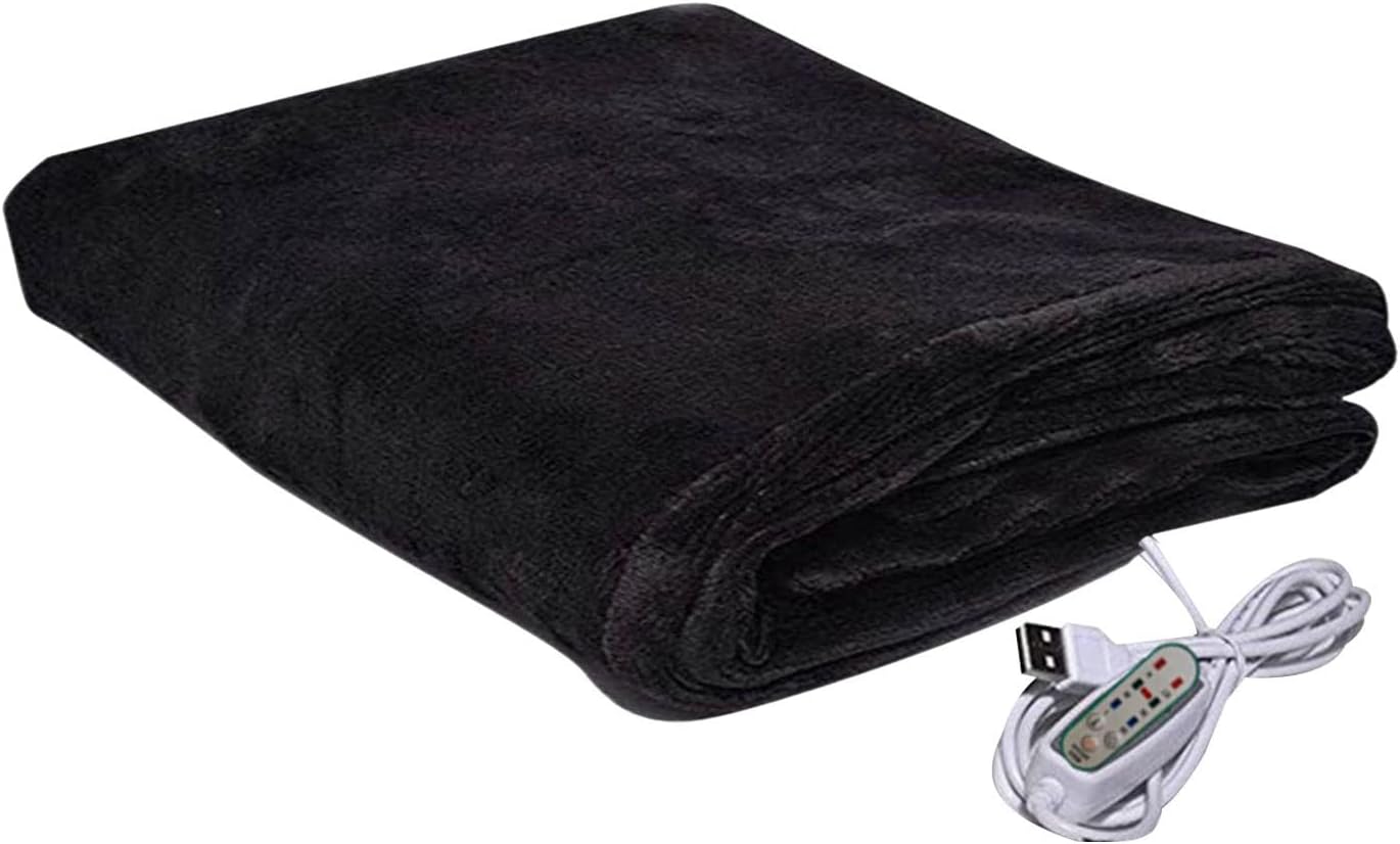 Electric Throw Blanket, Flannel Soft Fast-Heating Heating Blanket with 3 Time Settings, 3 Heat Levels, Machine Washable Auto-Shut Off with Overheating Protection, 25.59×39.37 inch