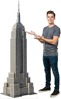 Empire State Building Cardboard Cutout 1FT, Life Size Backdrop for Weddings, Birthdays, Classroom Decor Photo Props Coroplast, Easy Assembly Reusable, 1 Piece