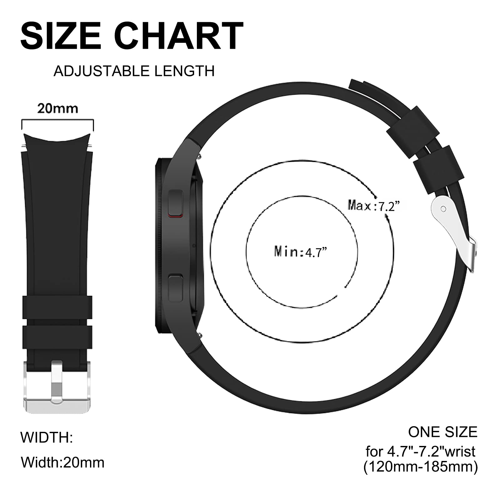 FunBand Compatible with Galaxy Watch5 40mm 44mm/Galaxy Watch5 Pro 45mm Galaxy Watch 4 40mm 44mm,20mm Printed Soft Silicone Classic Bracelet Replacement Band fit for Watch 4 Classic 42mm 46mm 10 Pack - Image 3