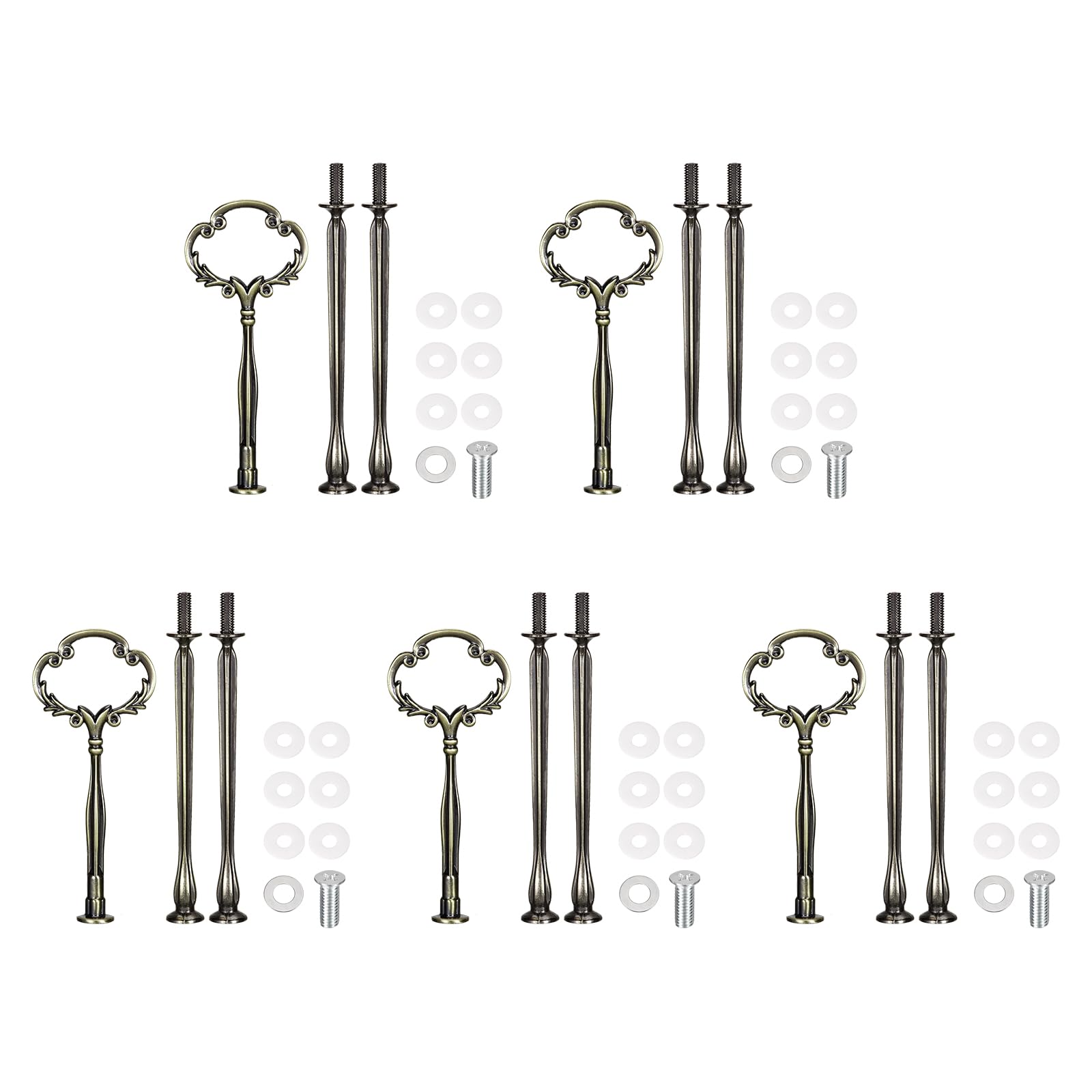 Support de tige tournesol bronze lot de 5 pour présentoir à gâteaux 3 niveaux