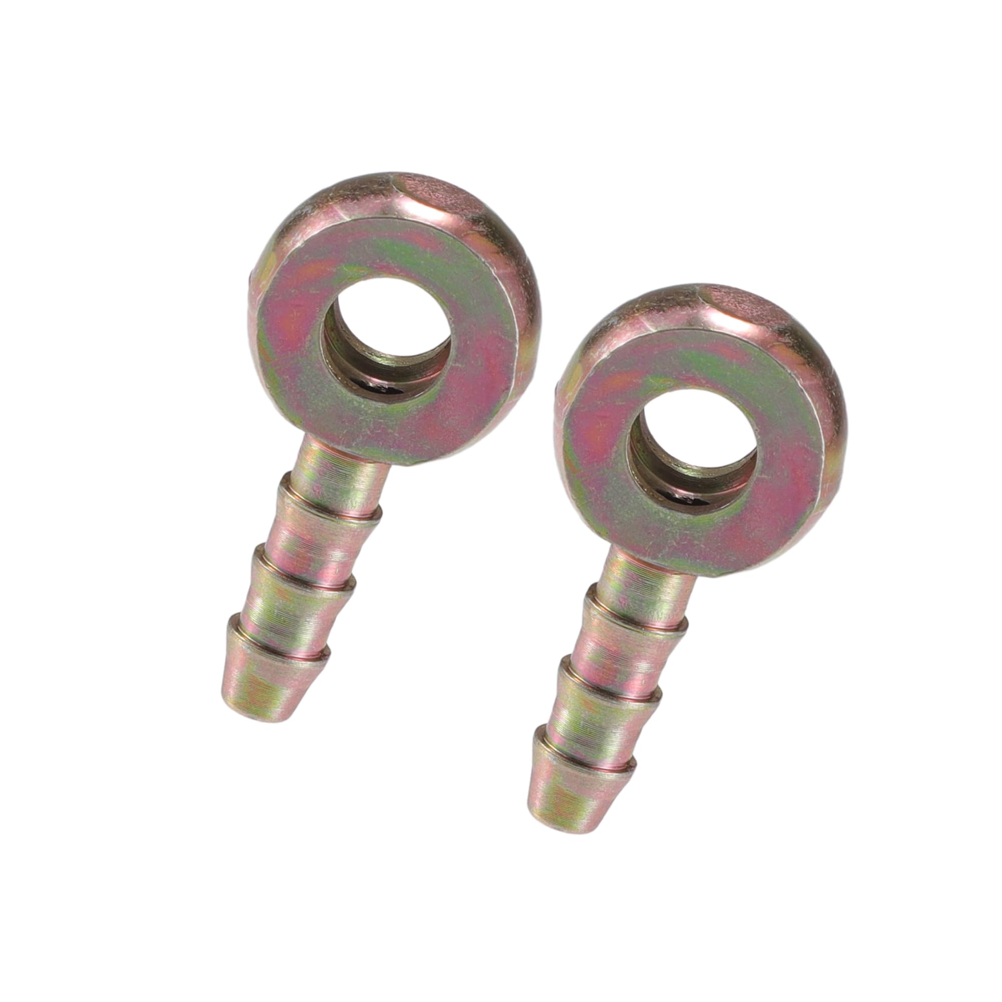INFINAUTO Universal Banjo Bolt 6mm ID Banjo Bolt Hose Barb Fitting Adapter Replacement for Motorcycle Car Metal Bronze Tone (Set of 2) Stylish Design
