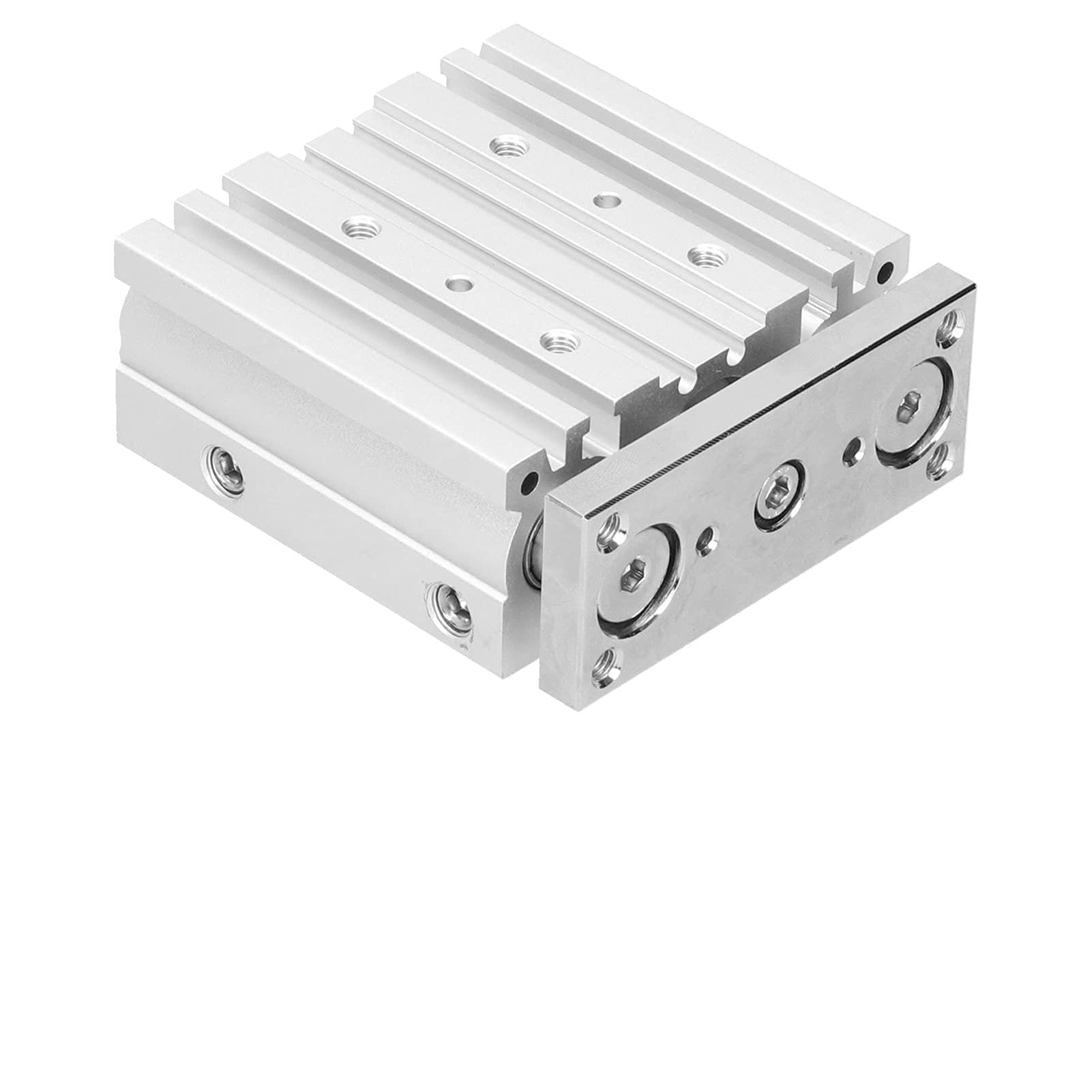 Gleitlager-Pneumatikzylinder, Aluminiumlegierung, Doppeltwirkender Luftzylinder, 25 Mm Bohrung, 50 Mm Hub, 3-Stangenführung für Automatisierungssteuerung, Robotik, Druckspannung