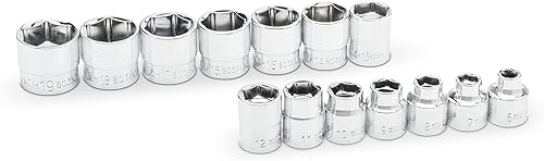 Miniatura 10 de GEARWRENCH 81395 Juego de llaves de vaso SAE Stubby de 10 piezas de 14" con 6 puntos