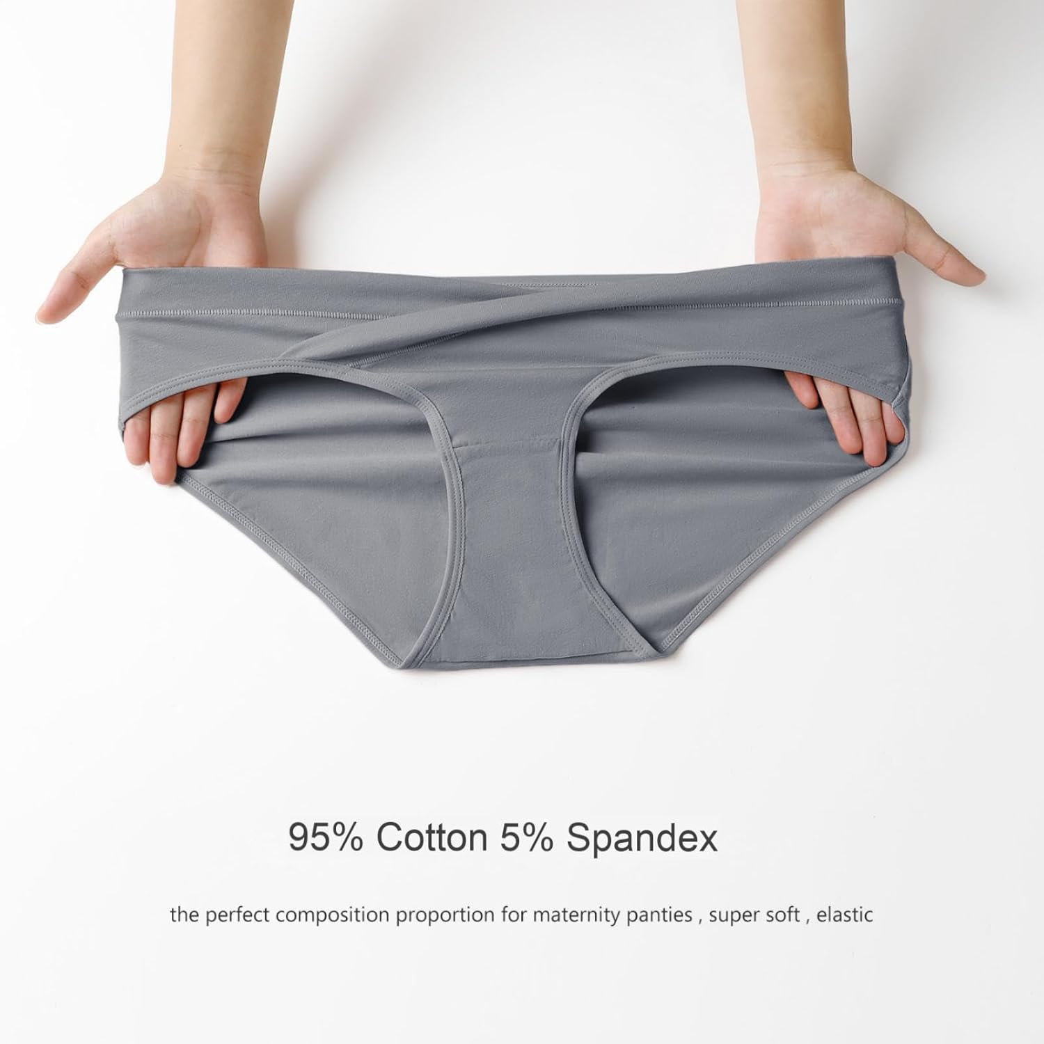 Angelhood Cotton Maternity Underwear Under Bump, Healthy Pregnancy Panties Postpartum Underwear 8 Pack with Laundry Bag - Image 6