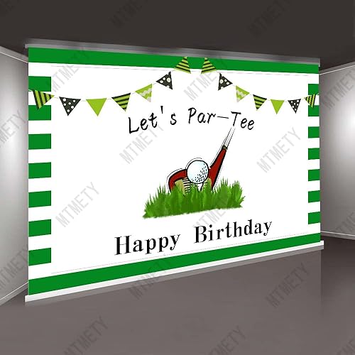 Miniatura 3 de Golf Theme Happy Birthday Backdrop Green Lawn Grass Background Let's Par-Tee Sport Background for Birhtday Party Decoration Photo Booth Studio Props