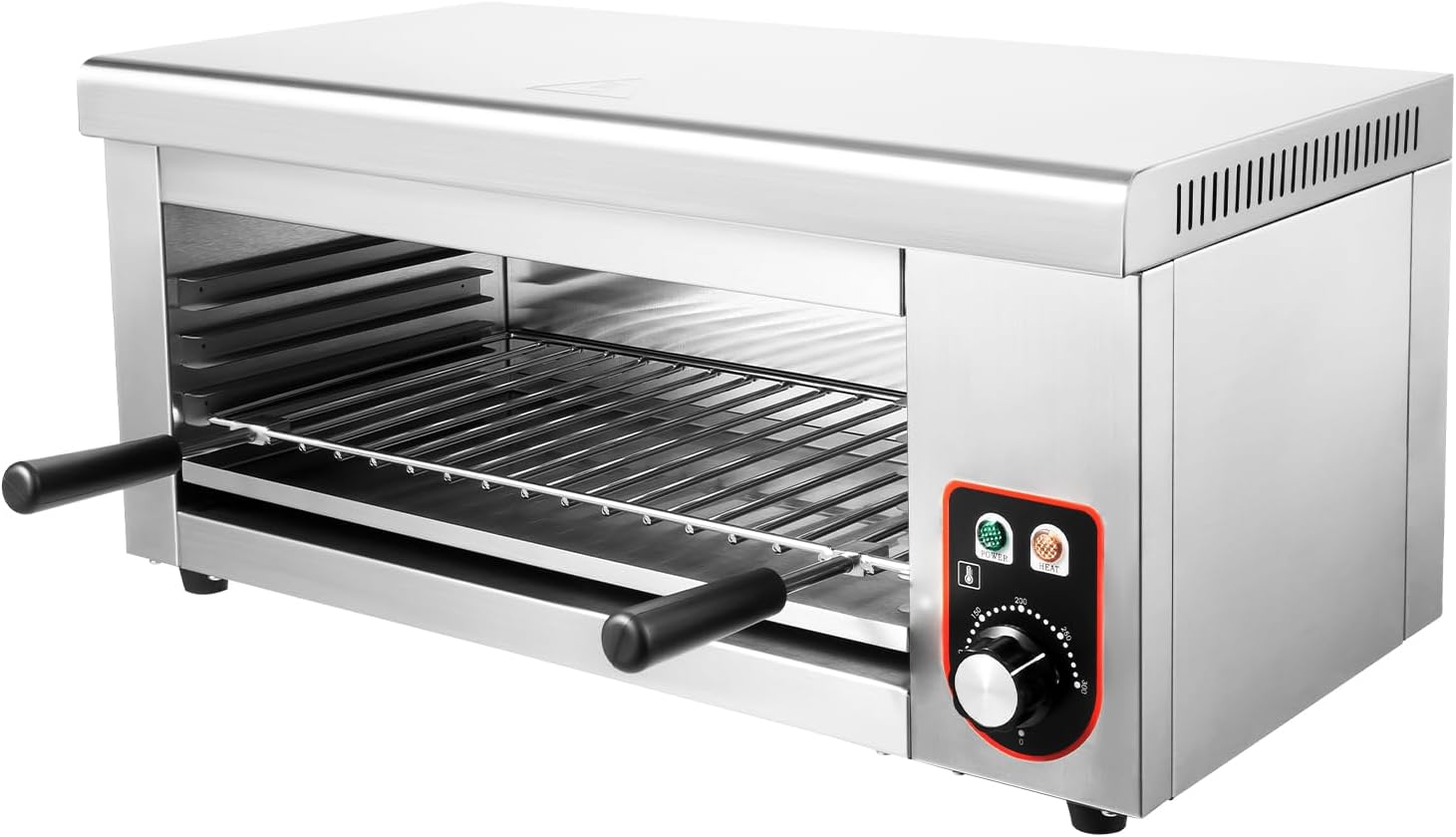 1500W Electric Cheese Melter Machine, 110V Electric Cheese Melter Cheesemelter Grill 122-572°F Stainless Steel Toaster Oven Countertop Salamander Broiler Grill for Restaurant Kitchen Home Toast