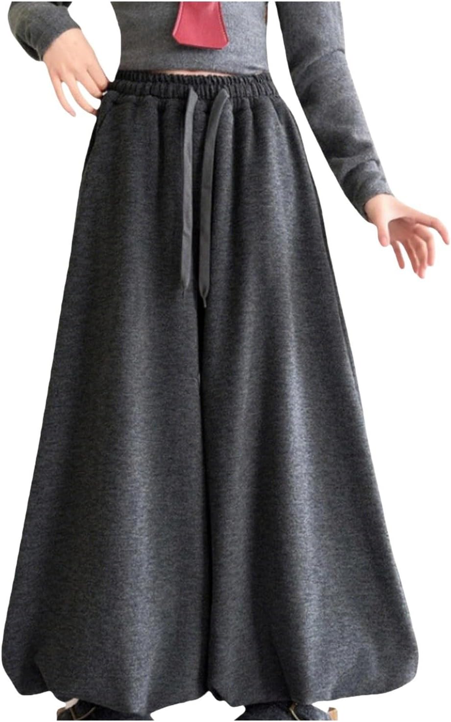 Teen Girls Baggy Barrel Sweatpants Kids Oversized Trendy Wide Leg Pants Tween Elastic Waist Palazzo Lantern Trousers