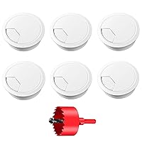 Vista 14 de TuTuYa 10 piezas de pasacables de escritorio, pasacables de escritorio de 1-3/8 pulgadas (35 mm) con sierra de agujero, ideal para cables de mesa