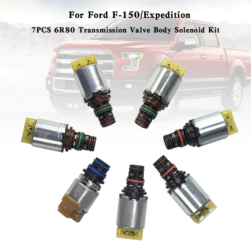 Topteng 7PCS 6R80 Transmission Valve Body Solenoid Kit passend für Ford Expedition 2009-, Navigator 2009-, Ranger 2.2L 3.2L 2011-, Transit 2015-
