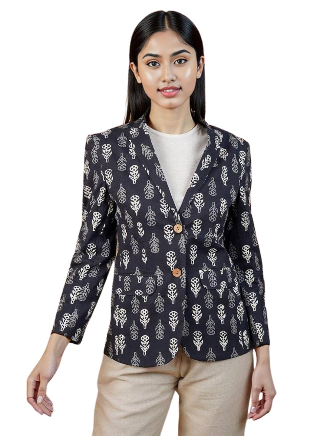 talethread Women's Blazer Indigo Cotton Blazer-picture-18