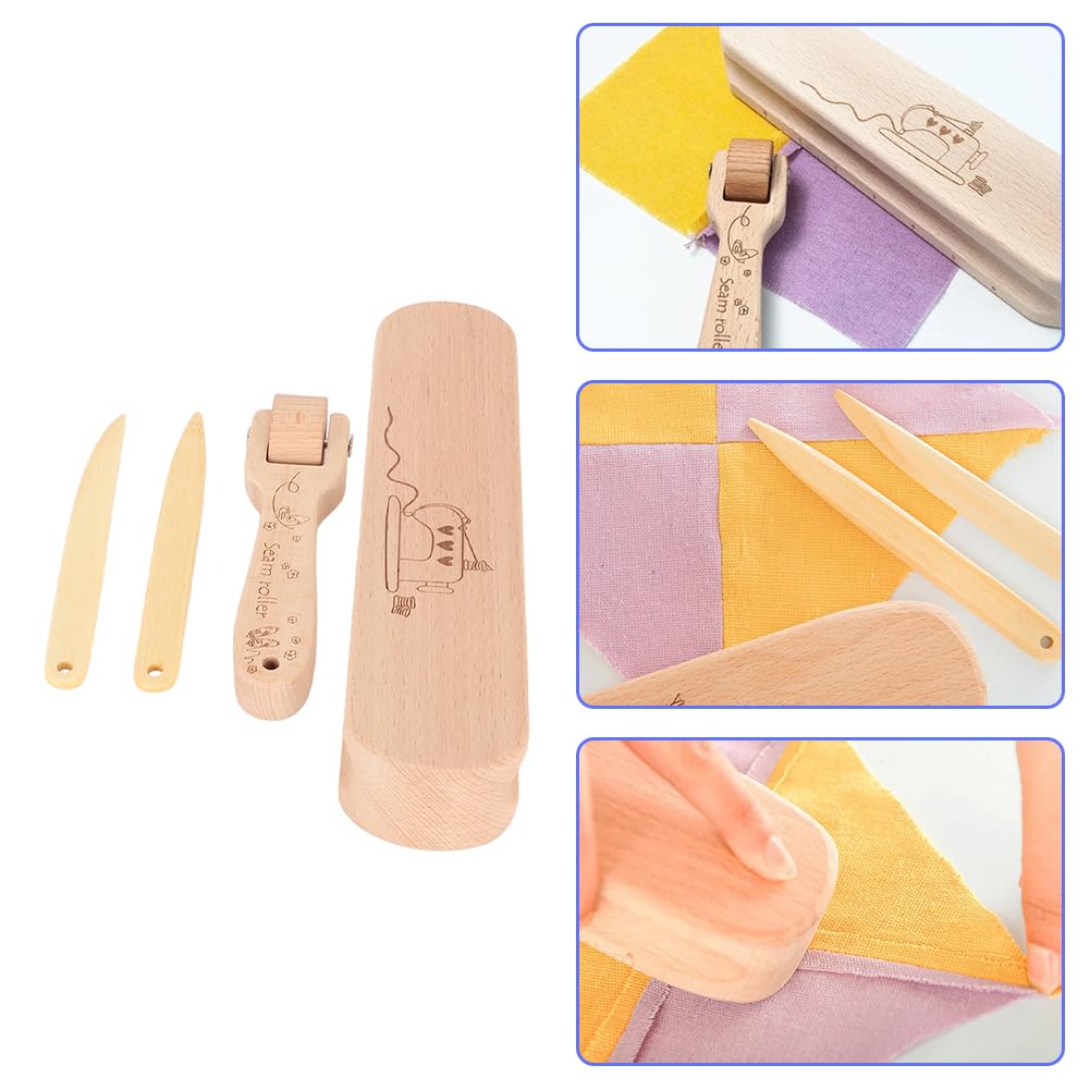 Leoapcat Batacchio da Sarto, Set Batacchio da Sarto In Legno di Faggio con Rullo da Cucito Per Trapuntatura per Cucire Appiattire Tessuti, Stirare, Pieghe del Tessuto, Quilting da Ricamo